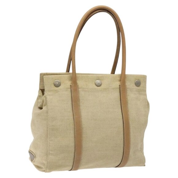 PRADA Shoulder Bag Canvas Beige Silver Auth bs25615 - Picture 1 of 16